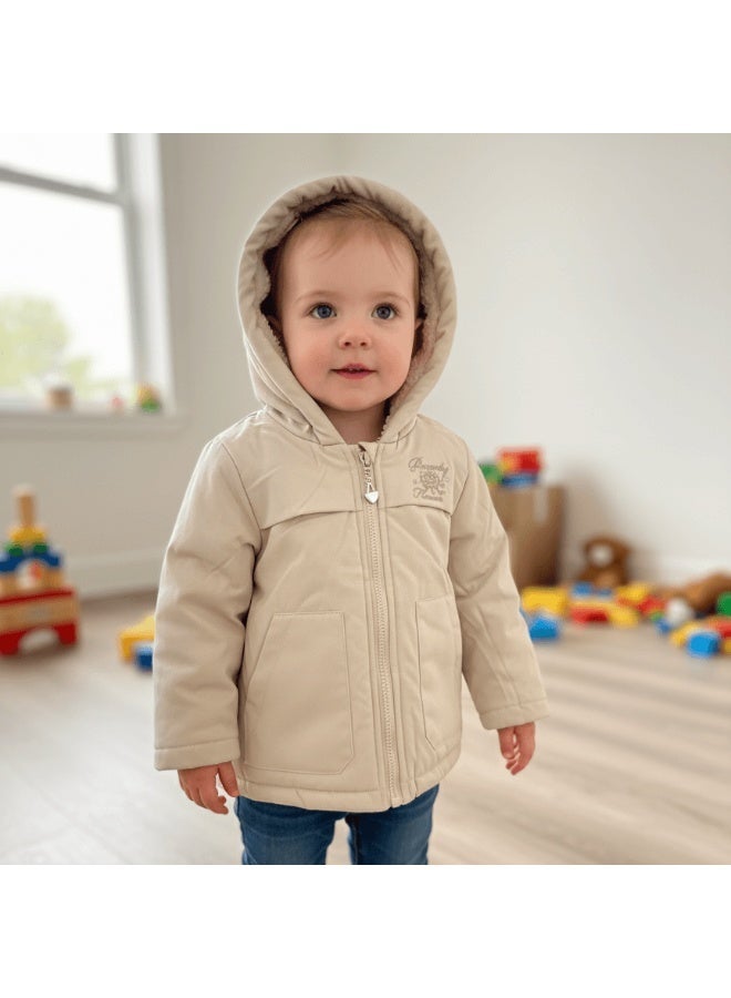 alqarat Kids’ Winter Jacket with Hood and Padded Lining - Image 2