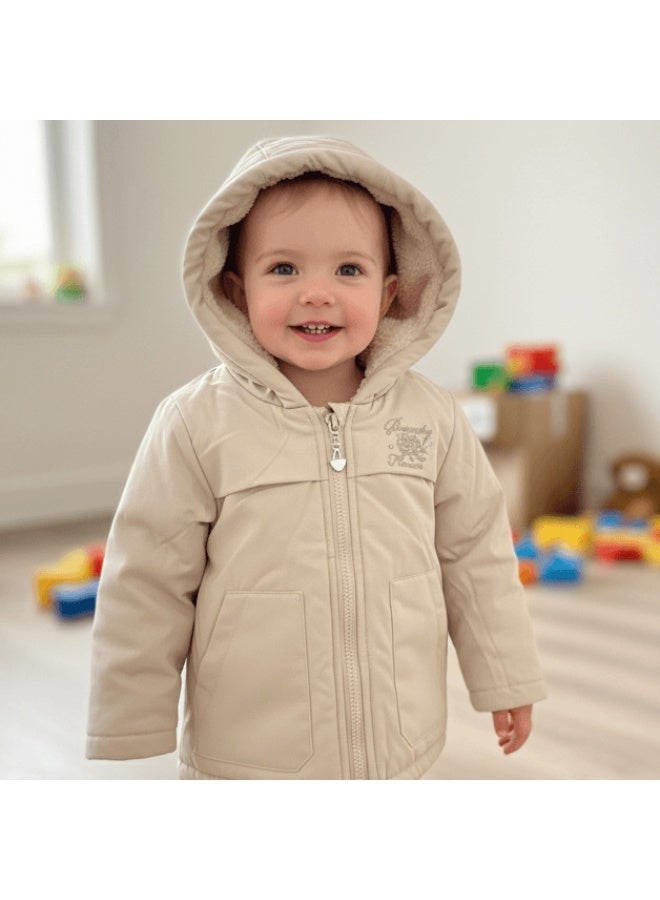 alqarat Kids’ Winter Jacket with Hood and Padded Lining - Image 1