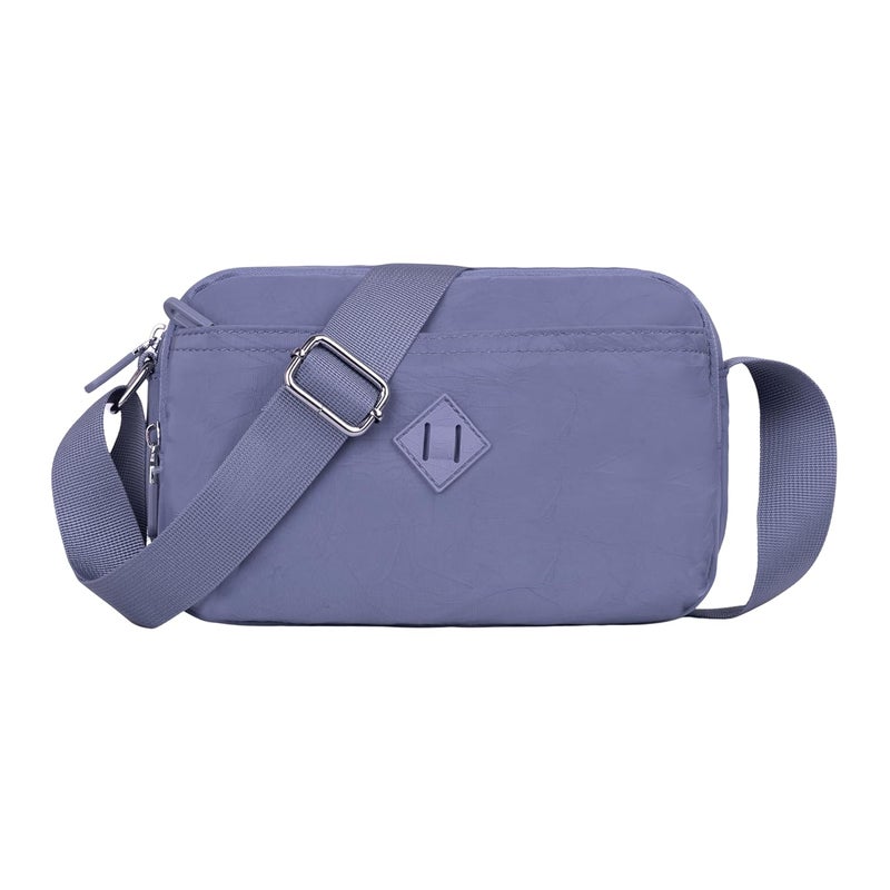 MISTYCDEP Crossbody Purse for Women, Nylon Waterproof Shoulder Purse, Messenger and travelling Bag Lightweight, Long Strap (Blue, Pack of 1) - Image 1