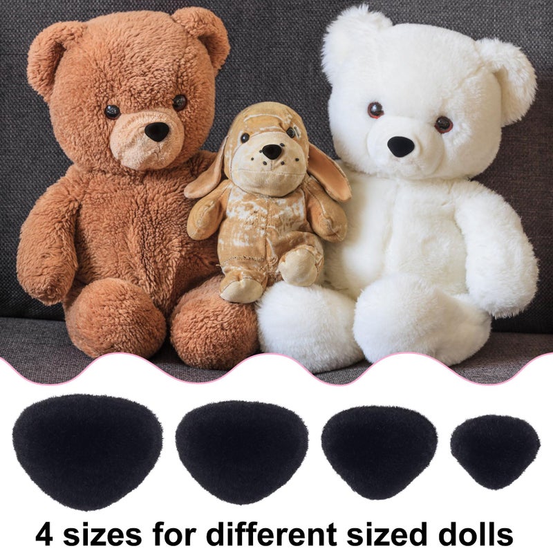 CustomyLife 32pcs Safety Noses for Amigurumi, 11/15/17/18mm Plastic Doll Noses for Crochet, Flocking Teddy Bear Noses Stuffed with Washers for Craft Puppet Plush Toy Accessories- Black - Image 5