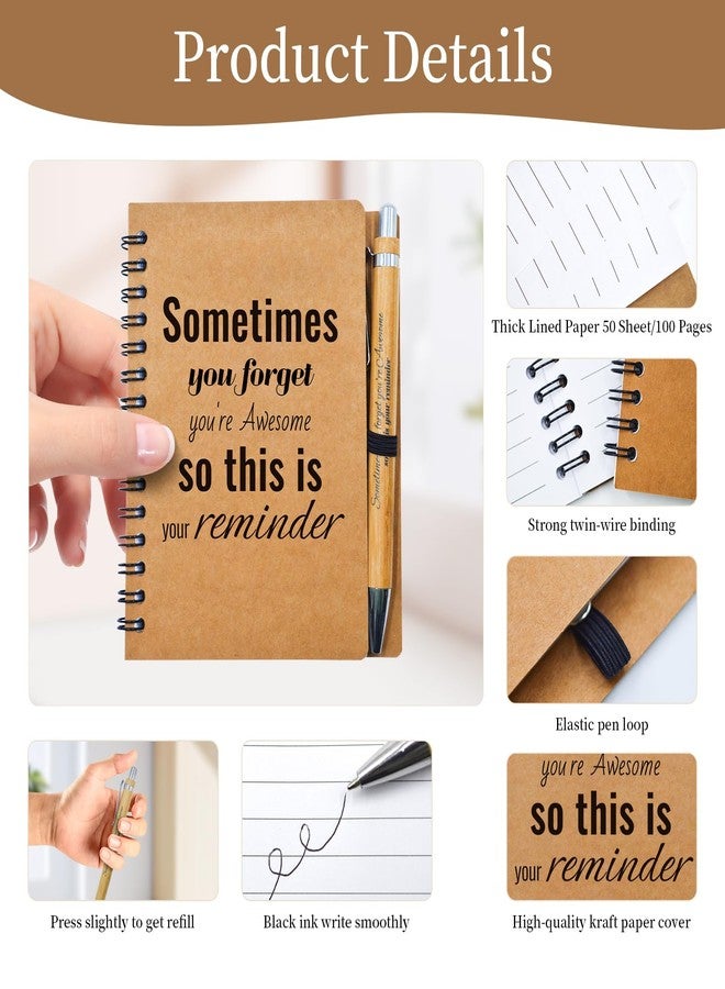 Tarevaniwa 20 Pcs Employee Appreciation Gifts Bulk Inspirational Notebooks - 10 Sets of Small Notepads with Motivational Pen for Nurses, Coworkers, Students, Teachers Appreciation Gifts, Thank You Gifts - Image 2