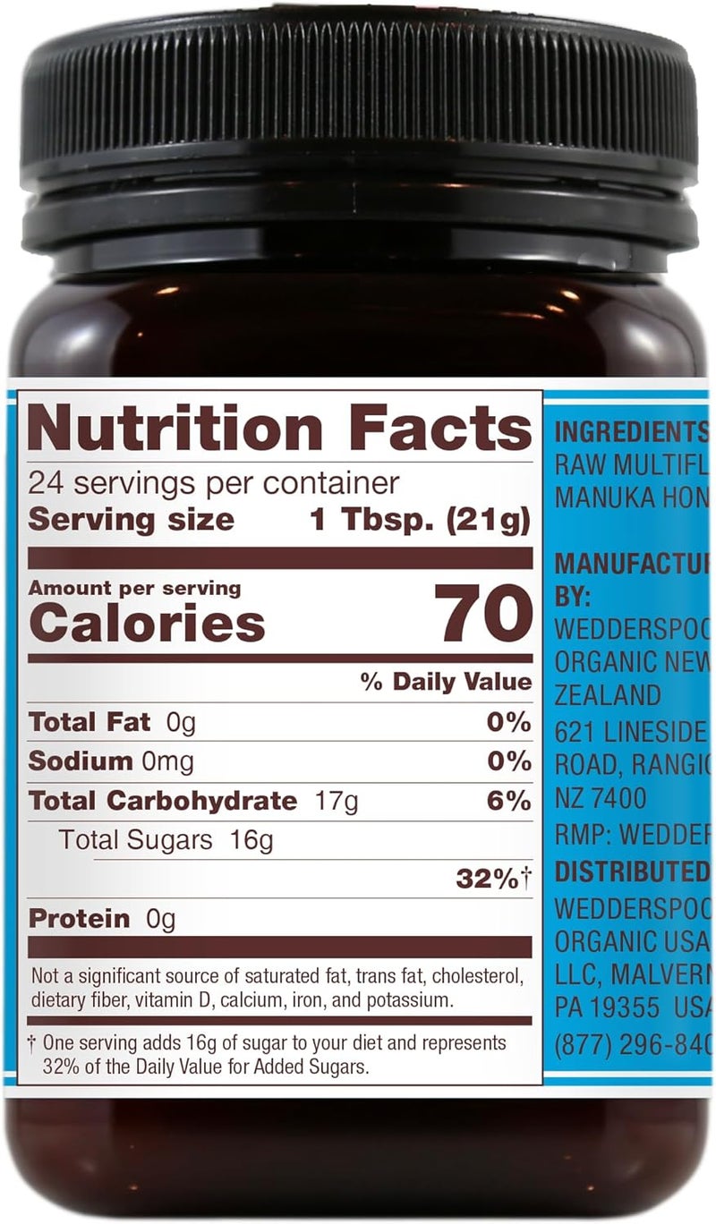 Wedderspoon Raw Multifloral Manuka Honey KFactor 12 - 500g - Image 2