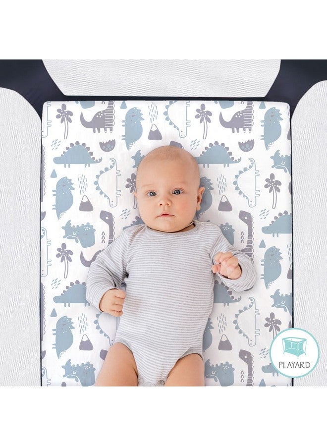 The Peanut Shell The Peanutshell Mini Crib Fitted Sheets Set, Playard, Pack Play Sheets, Playpen, Dinosaur - Image 2