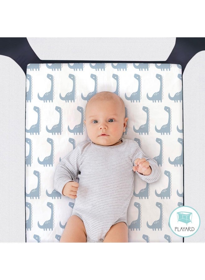 The Peanut Shell The Peanutshell Mini Crib Fitted Sheets Set, Playard, Pack Play Sheets, Playpen, Dinosaur - Image 3