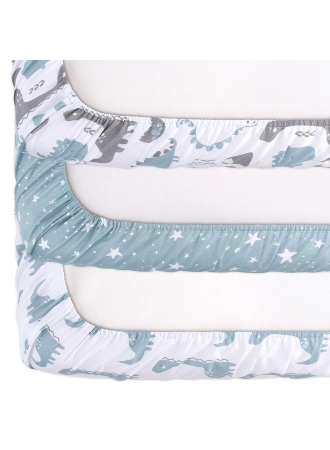 The Peanut Shell The Peanutshell Mini Crib Fitted Sheets Set, Playard, Pack Play Sheets, Playpen, Dinosaur - Image 4