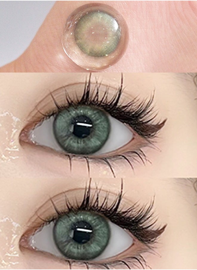Mill Creek Mill creek color contact lenses 14.2MM hydrogel lenses can be used for 12 months 1 pair of 2 green glasses  - Image 3