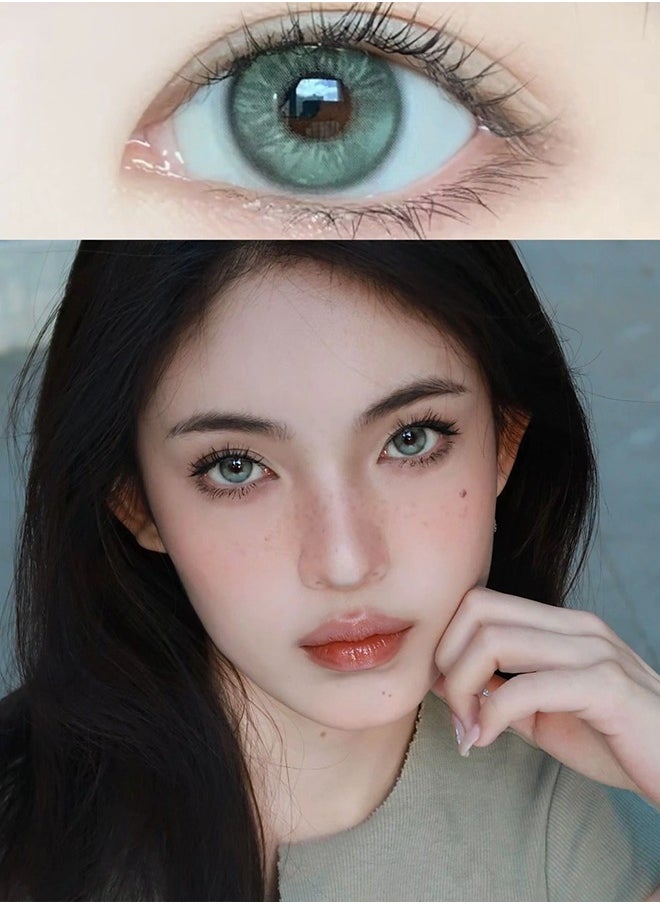 Mill Creek Mill creek color contact lenses 14.2MM hydrogel lenses can be used for 12 months 1 pair of 2 green glasses  - Image 4