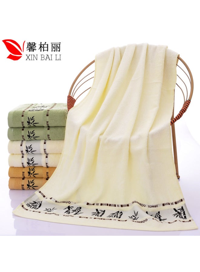 Bamboo Fiber Bath Towel Plain Adult Thickened Soft Absorbent Bamboo Charcoal Fiber Gift Labor Protection