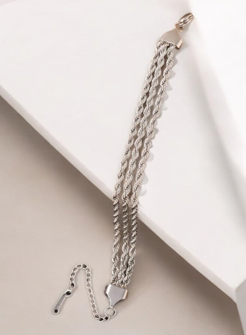 إيكوال اسوارة نسائية أنيقة وعالية الجودة مصنوعة من الاستانلس ستيل مقاس 16 + 5 سم - Image 2