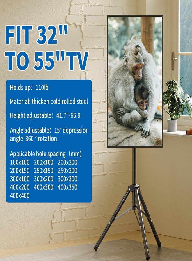 lifancy Portable TV Tripod Stand Tilt Mount for 32 to 55 inch LCD LED Flat Screen TV Display Floor Stand - Image 3
