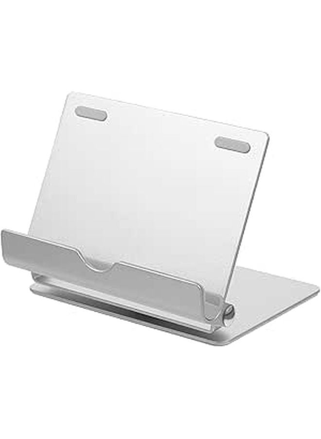 Aluminum Alloy Foldable Phone Stand with 360 Rotation for Desk Tablet Office Home Silver - Image 1