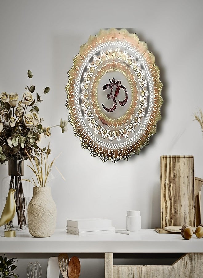 RHD (OM CIRCLE LED DÉCOR SMALL Metal Abstract/Wall Sculpture/Wall hanging/Wall Art Multicolor for home/Living Room/office/cafe/Bedroom (24x3x24 IN) - Image 3