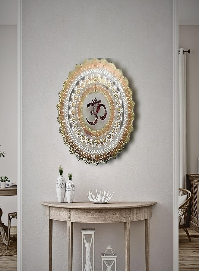 RHD (OM CIRCLE LED DÉCOR SMALL Metal Abstract/Wall Sculpture/Wall hanging/Wall Art Multicolor for home/Living Room/office/cafe/Bedroom (24x3x24 IN) - Image 1