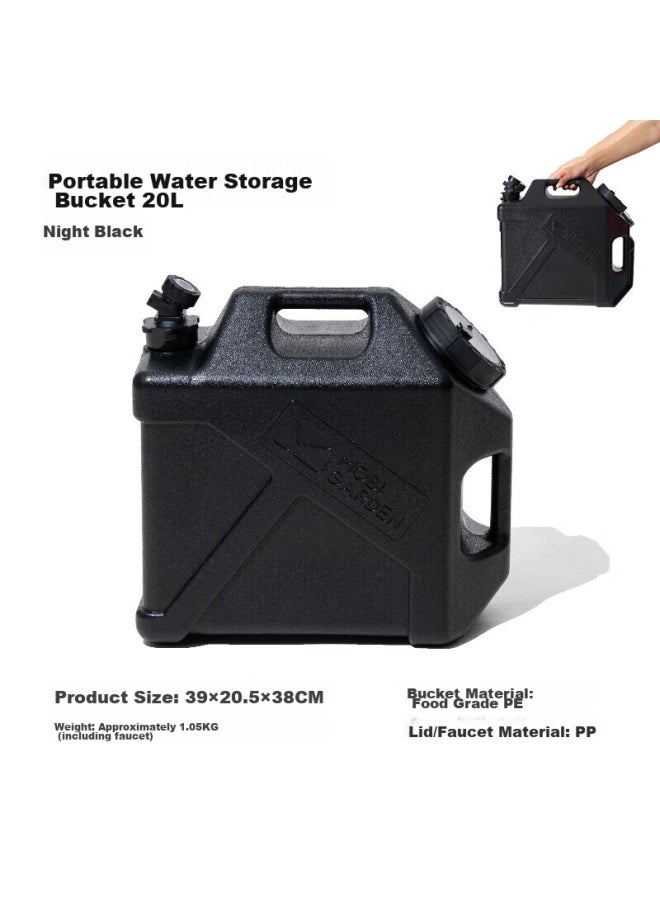 Mobigarden Water Storage Container, Outdoor Camping Portable Car-mounted Large Capacity Drinking Water Bucket 20l Nx22674002 Night Black - Image 1