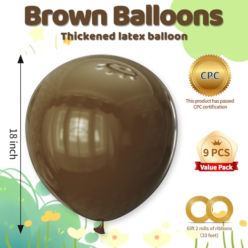 KAWKALSH 18 Inch Brown Latex Balloons 32 Pack Earth Tone Party Decor for Rustic Wedding Fall Festival Safari Theme Coffee Party Natural Elegant - Image 5