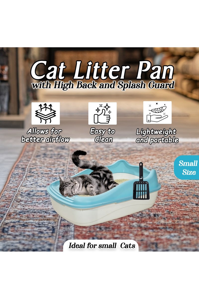 أن ان سي بيتس صندوق فضلات القطط للقطط الصغيرة، مصنوع من البلاستيك المتين وتصميم قابل للإزالة، صندوق فضلات القطط 38 سم مع مغرفة، سياج مرتفع ومضاد للرذاذ، صندوق فضلات الحيوانات الأليفة سهل التنظيف (أزرق) - Image 5