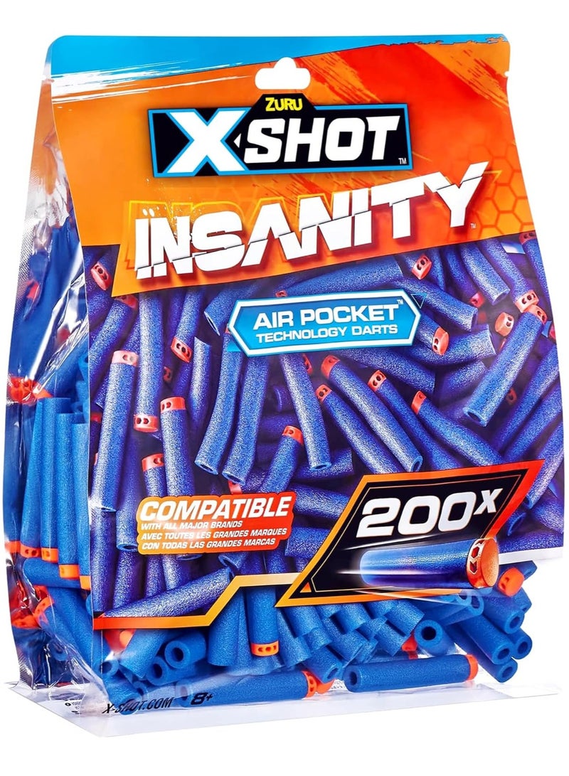 X-Shot 200 Darts Pack Refil Insanity - Image 1