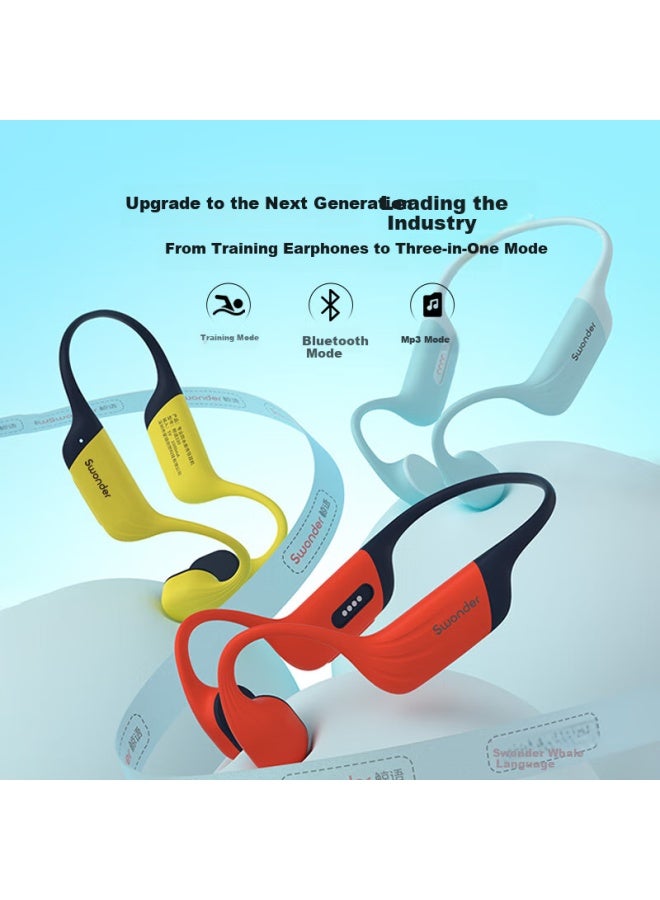 Whale Language Df330 2nd Generation Bluetooth Bone Conduction Swimming Training Headphones Open Earphone Ip69 Professional Waterproof Children Teaching 32gb Memory Sports Riding Headphones Blue-green - Image 1