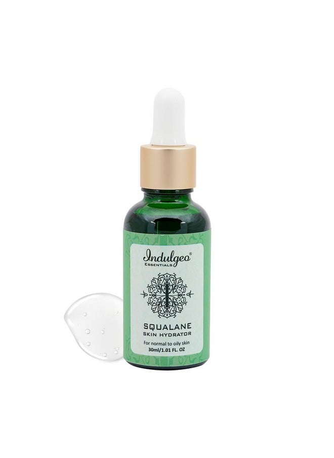 Indulgeo ESSENTIALS Squalane Skin Hydrator, Pure Plant Squalane Derived From Olive & Sugarcane | For All Skin Types | Super-Lightweight, Skin Hydration, Reduces Fine Lines- (30Ml)  - Image 1