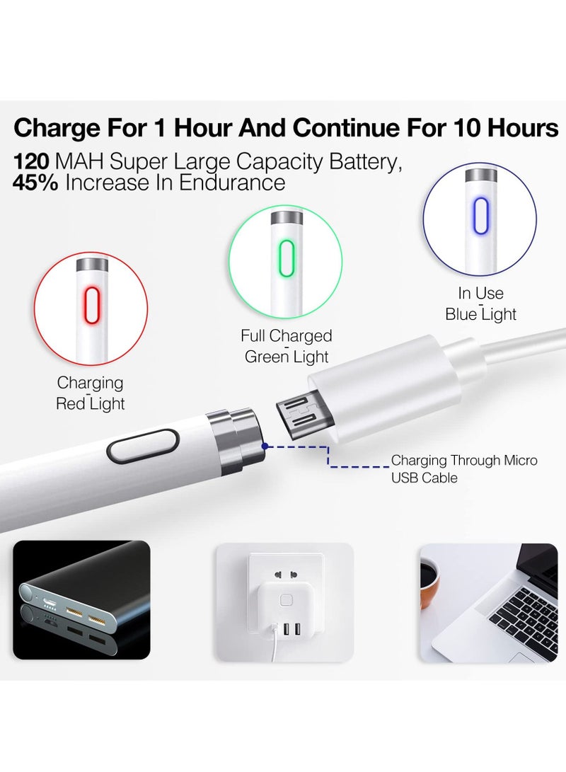 قلم ستايلس نشط مع خاصية رفض راحة اليد لجهاز آي باد برو أبيض - Image 4