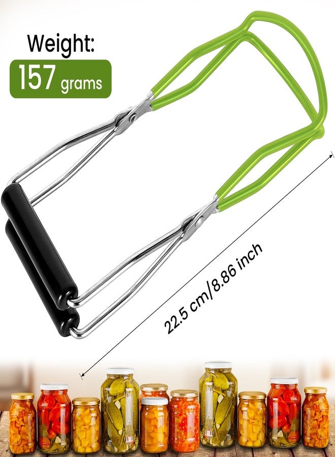 AUGHOA Canning Jar Lifter Tongs, Stainless Steel Jar Lifter with Rubber Grips, Canning Tools, Canning Supplies for Home Kitchen, Green - Image 2