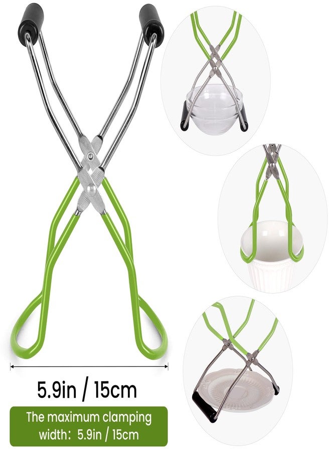 AUGHOA Canning Jar Lifter Tongs, Stainless Steel Jar Lifter with Rubber Grips, Canning Tools, Canning Supplies for Home Kitchen, Green - Image 4