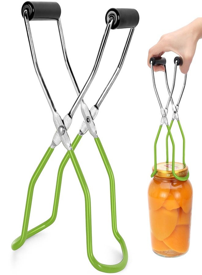 AUGHOA Canning Jar Lifter Tongs, Stainless Steel Jar Lifter with Rubber Grips, Canning Tools, Canning Supplies for Home Kitchen, Green - Image 1