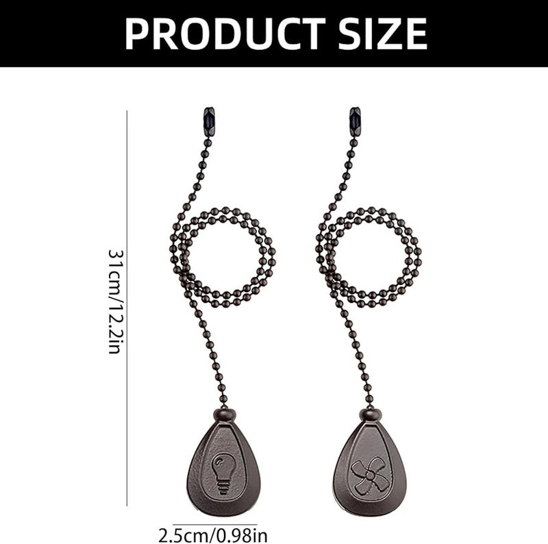 امتدادات سلسلة سحب مروحة السقف السوداء، قلادات معدنية موصل للوصول السهل - Image 5