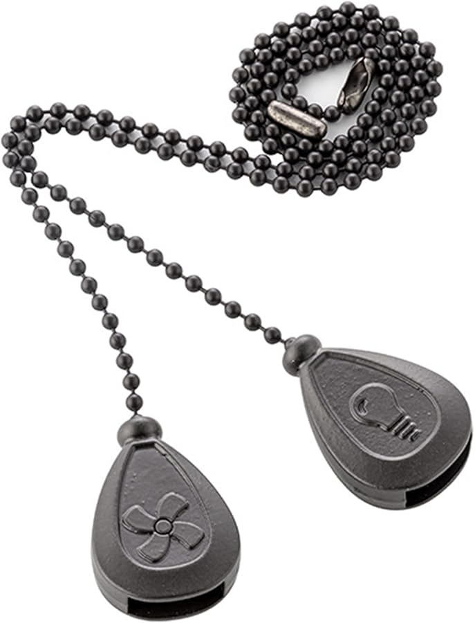 امتدادات سلسلة سحب مروحة السقف السوداء، قلادات معدنية موصل للوصول السهل - Image 4