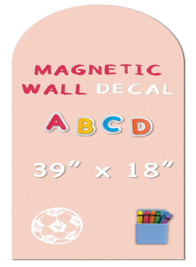 YOUNGJQ Magnetic Arch Wall Decal, Magnetic Chalkboard for Wall 39" x 18" Adhesive Backing Wallpaper for Playroom Home(Camel Blush) - Image 1