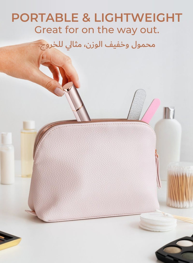 دوشر جهاز ازالة شعر الوجه بدون ألم للنساء – ماكينة حلاقة نسائية قابلة لإعادة الشحن، شفرات وجه، جهاز ازالة الشعر للذقن والشفة والوجه مع رأسين بديلين | من منتجات إزالة الشعر - Image 3