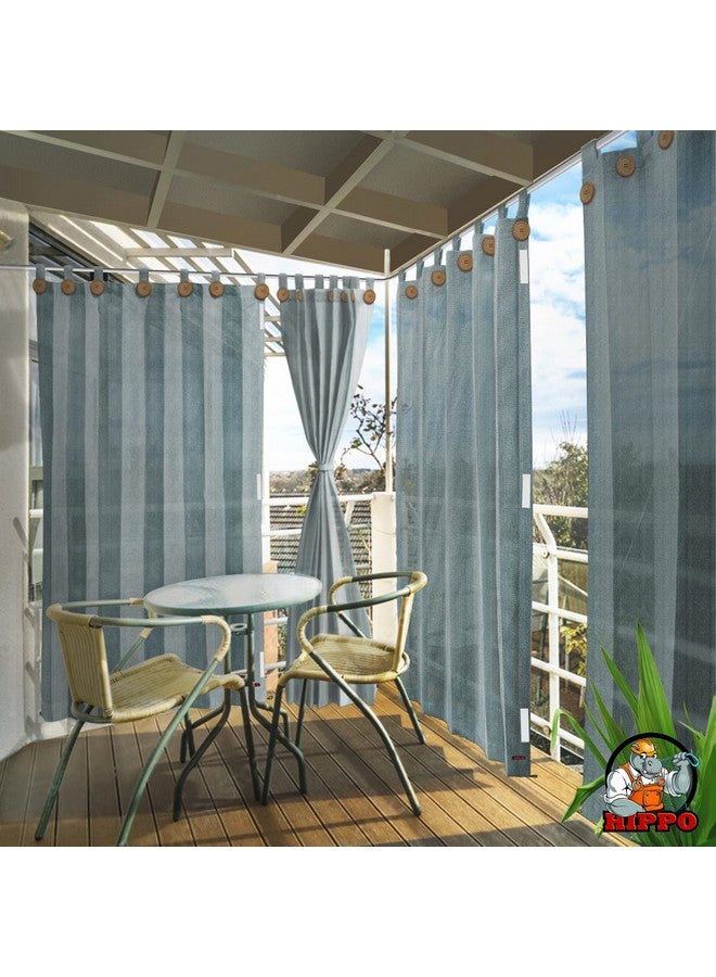Hippo HIPPO 230 GSM Outdoor Sun Blocking Balcony Loop Curtains Sun & UV Protection, Light Filtering 9FT Long Door Curtain (4.5FTX9FT, Country-Blue, 2 PC) - Image 1