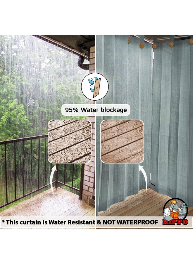 Hippo HIPPO 230 GSM Outdoor Sun Blocking Balcony Loop Curtains Sun & UV Protection, Light Filtering 9FT Long Door Curtain (4.5FTX9FT, Country-Blue, 2 PC) - Image 3