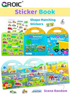 GROIC Reusable Sticker Books for Kids,Fun Sticker Books for Toddlers,Cute Waterproof Stickers,Educational Learning Toys Travel Stickers Activity Books for Kids  - Image 2