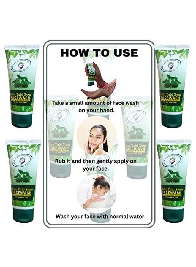 MEEX Me & Ex Neem,Tulsi & Aloe Vera Face Wash for pimple free skin | For Oily & Acne Prone Skin | Excess Oil Control |Paraben and Sulphate Free 100 ml (Pack of 2) - Image 4