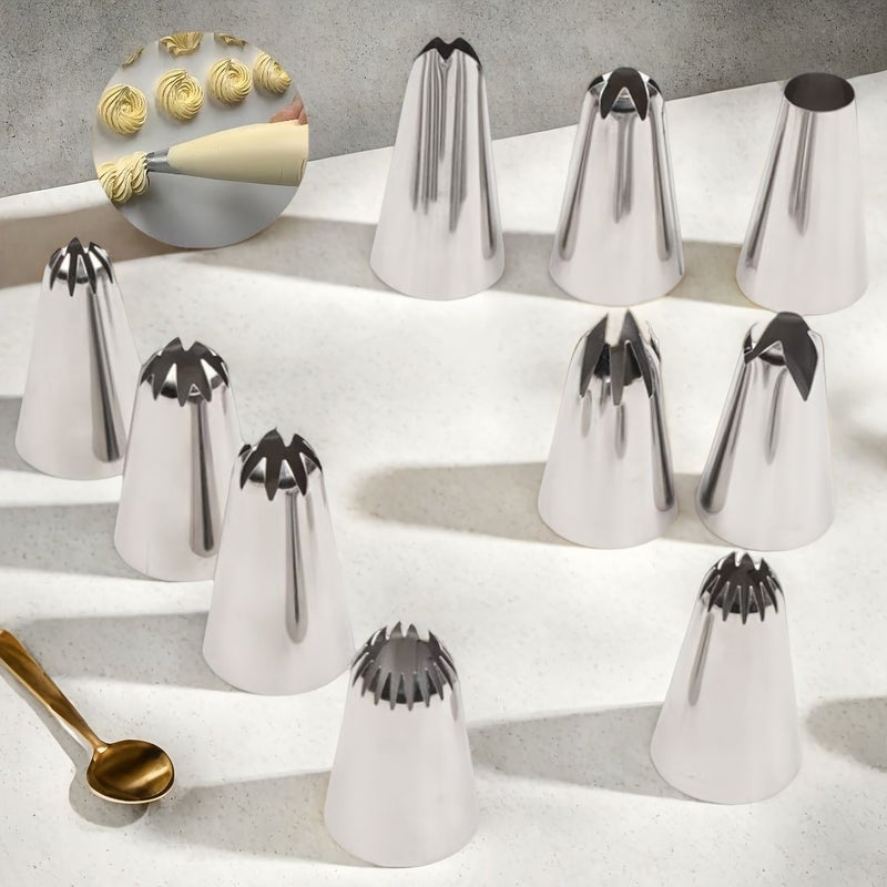 48 Piece Stainless Steel Piping Tips Set For Cake Decorating Nozzles Pastry Icing Kit Home Baking - Image 2