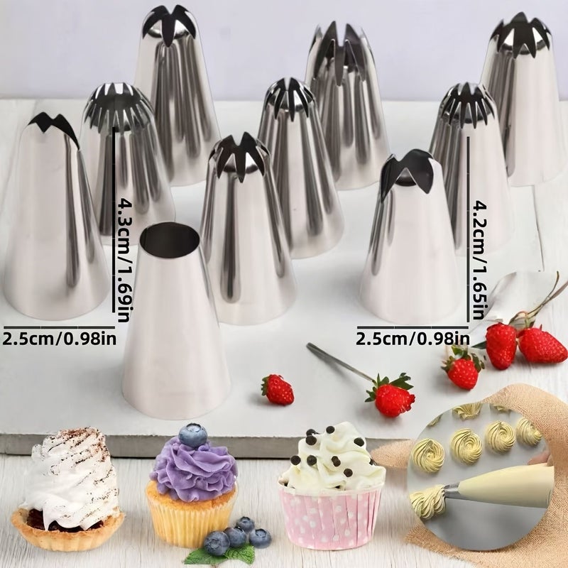 48 Piece Stainless Steel Piping Tips Set For Cake Decorating Nozzles Pastry Icing Kit Home Baking - Image 5