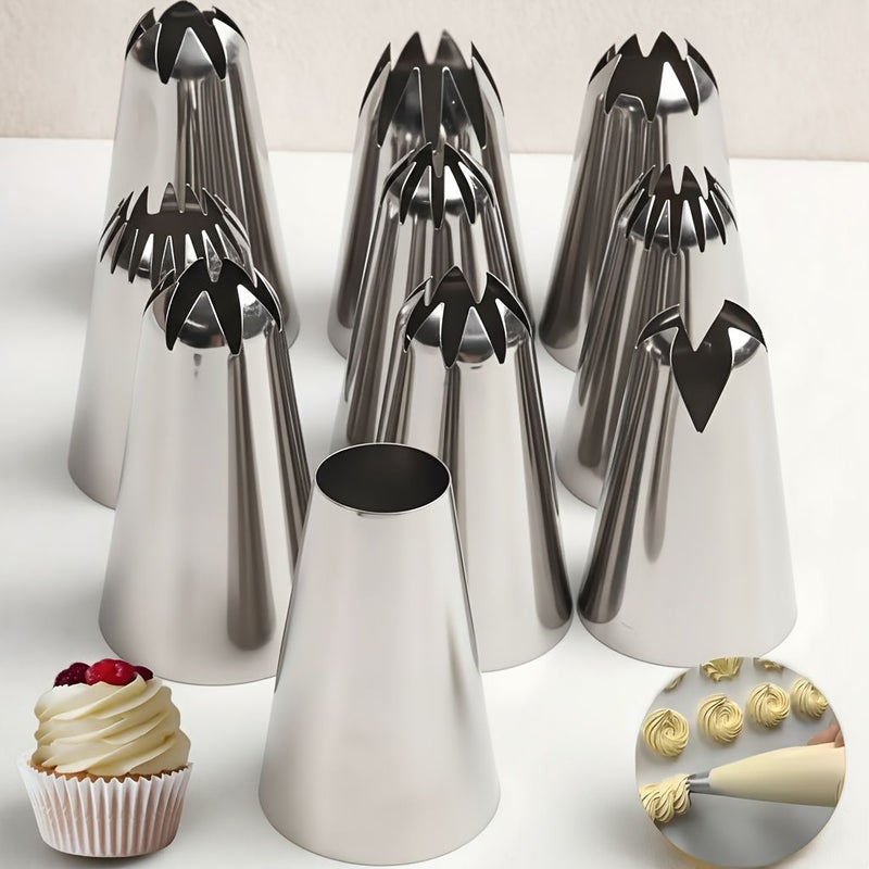 48 Piece Stainless Steel Piping Tips Set For Cake Decorating Nozzles Pastry Icing Kit Home Baking - Image 1