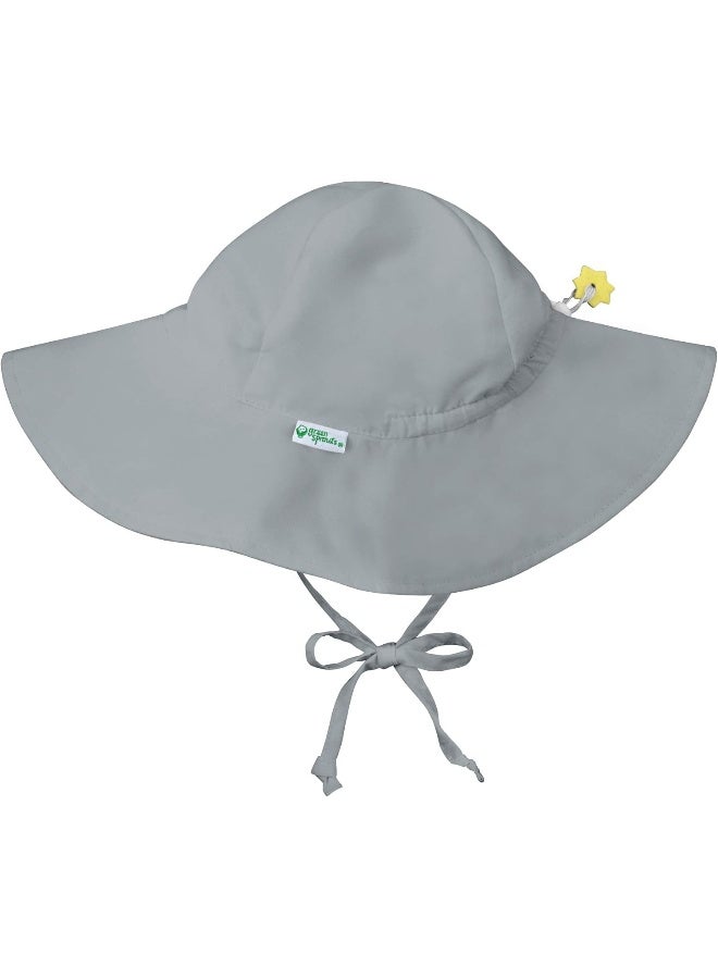 i play. Baby Brim Sun Protection Hat, Gray, 9-18 Months - Image 1