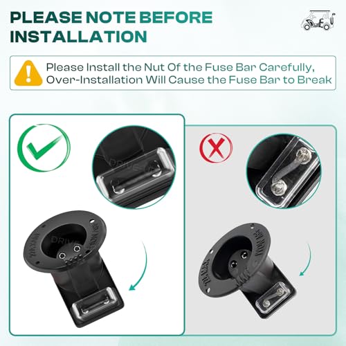 Drive-up Club Car 48V Charger Receptacle with Fuse Assembly for 2000-Up Electric Golf Cart, Club Car DS Charging Port OEM 101802101 101846801 - Image 3
