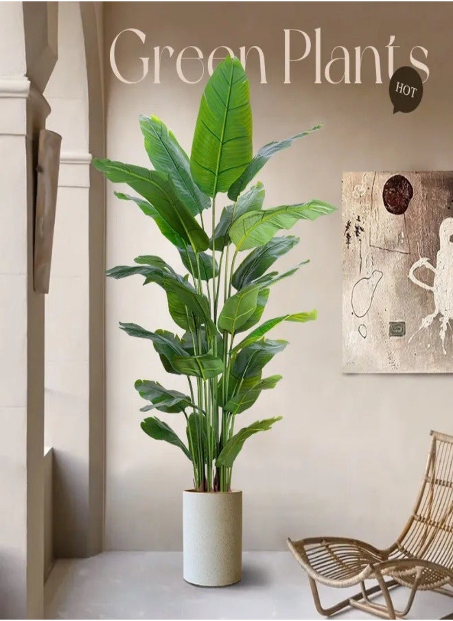 FPC Artificial Bird of Paradise Plant: A Faux Palm Tree Perfect For Indoor Or Outdoor Modern Decoration. It Comes In A Pot, Making It An Ideal Housewarming Gift For Home Or Office.  - Image 5