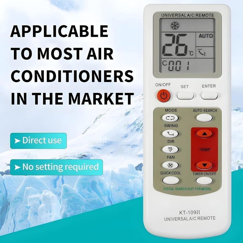 MAX-EMA GLOBAL Universal AC Remote Control Compatible with All Air Conditioner Brands Split & Window Inverter AC Remote Replacement for LG Samsung Daikin Carrier Mitsubishi Toshiba Panasonic - Image 3