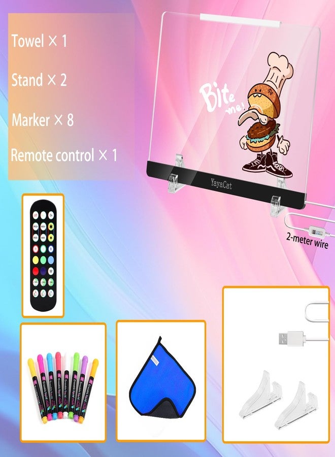YayaCat LED Acrylic Led Note Board with Unlimited Colors,Amazing Dreamy Rainbow Light,Voice-Sensing Smart System,App & Remote Control,Glowing Desktop Drawing Note Board,Extra-Thick 0.16X12X8.5 in - Image 4