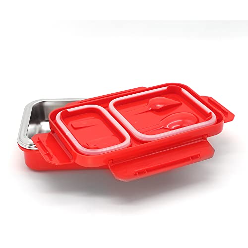 SKi Homeware Steel Happy Meal 2 Compartment Insulated Steel Lunch Box (Mickey), 550 ml - Image 5