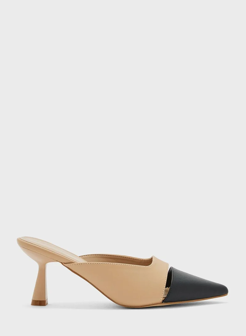 Vincci Pointed Toe Mid Heel Pumps