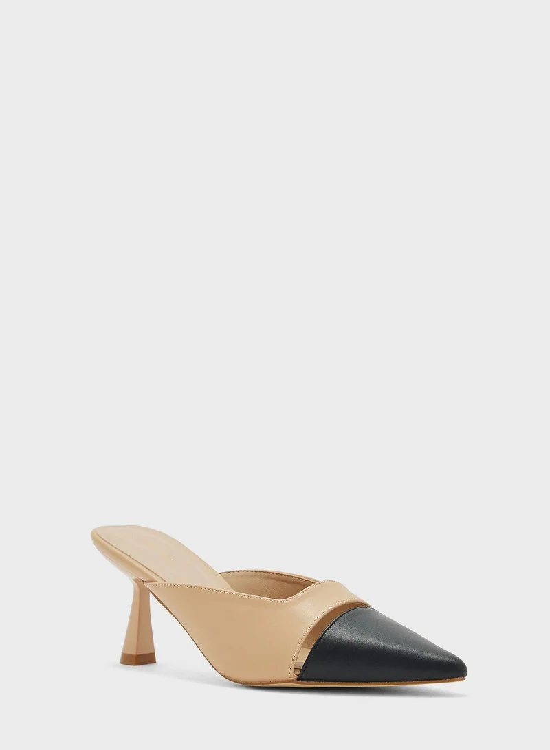 Vincci Pointed Toe Mid Heel Pumps