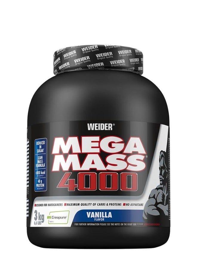 Weider Weider Mega Mass 4000 Weight Gainer Vanilla Flavour  3Kg 