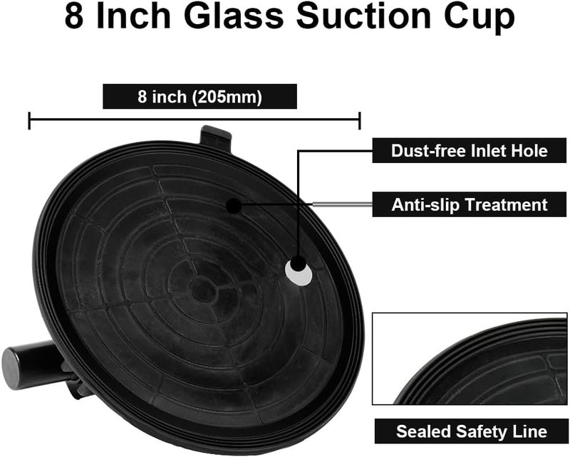 ELEPHANTBOAT ® 8" Heavy Duty Vacuum Suction Cup Glass Lifter, Industrial Glass, Tile, Marble, Floor Lifting Tool with Suction Handle, 330 lbs Load Capacity for Window, Panel, Mirror Installation - Image 4