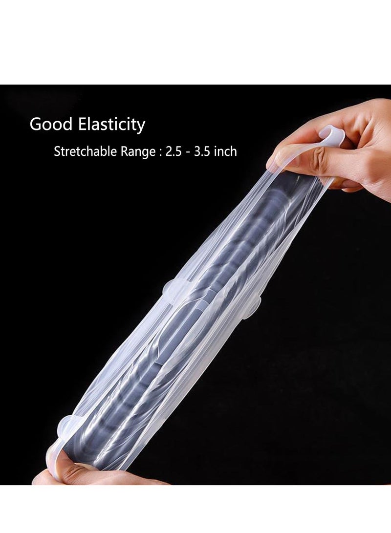9 Pack Silicone Stretch Lids Reusable Durable and Expandable Lids Eco-Friendly Food Covers Keep Food Fresh for Jars Cans Pots Bowls Cups Pots Food Fresh Saver Cover White - Image 4