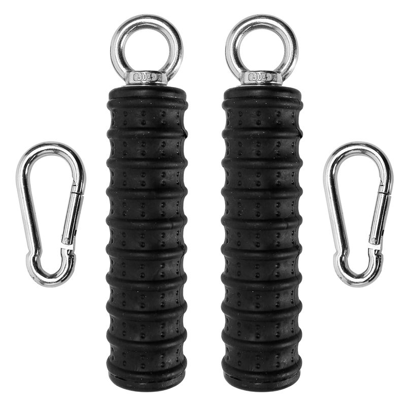 BuleVina 2Pcs Ergonomic Single Handle Tricep Attachment Cable Machine, Maximum Advantage Grip Attachments, Pull Up Rope, Rope Arm, Pulldown Bar Workout, Strength Hand Grips for Gym (2 Carabiners Included) - Image 1